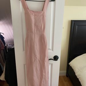 Linen-blend MANGO pink dress. Never worn!